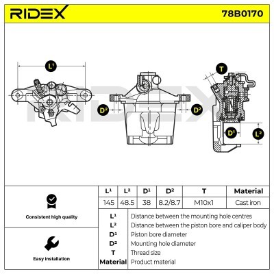 Zacisk Hamulcowy RIDEX 78B0170 78B0170 - foto 5