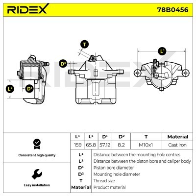 Zacisk Hamulcowy RIDEX 78B0456 78B0456 - foto 6
