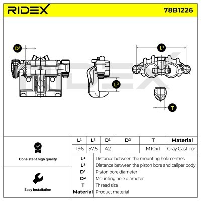 Zacisk Hamulcowy RIDEX 78B1226 78B1226 - foto 7