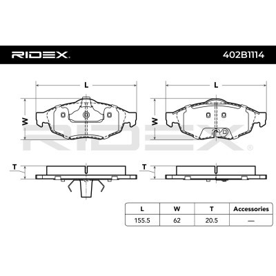 Klocki hamulcowe RIDEX 402B1114 402B1114 - foto 5