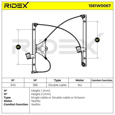 Podnośnik szyby RIDEX 1561W0067 1561W0067 - foto 6