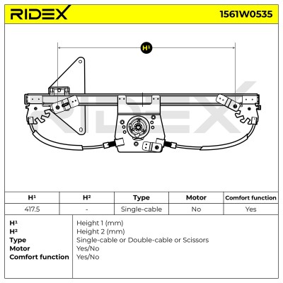 Podnośnik szyby RIDEX 1561W0535 1561W0535 - foto 5