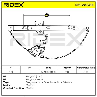 Podnośnik szyby RIDEX 1561W0285 1561W0285 - foto 7