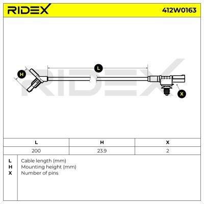 Czujnik ABS RIDEX 412W0163 412W0163 - foto 4