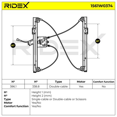 Podnośnik szyby RIDEX 1561W0374 1561W0374 - foto 6