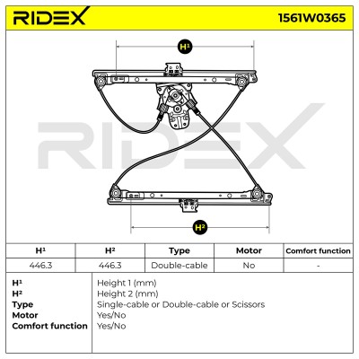 Podnośnik szyby RIDEX 1561W0365 1561W0365 - foto 5