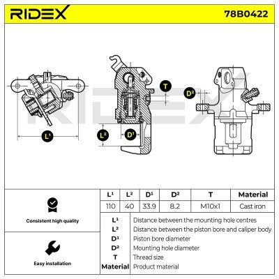 Zacisk Hamulcowy RIDEX 78B0422 78B0422 - foto 6