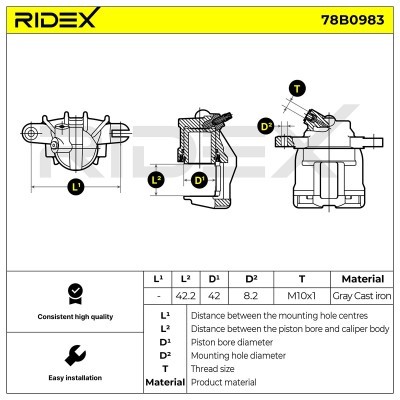 Zacisk Hamulcowy RIDEX 78B0983 78B0983 - foto 5
