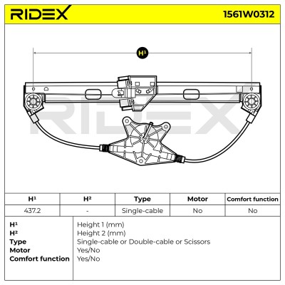 Podnośnik szyby RIDEX 1561W0312 1561W0312 - foto 5
