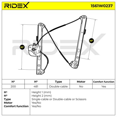 Podnośnik szyby RIDEX 1561W0237 1561W0237 - foto 7