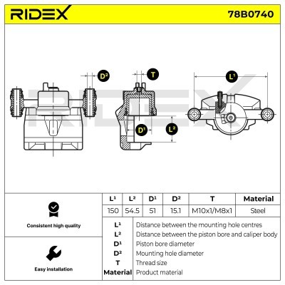 Zacisk Hamulcowy RIDEX 78B0740 78B0740 - foto 6