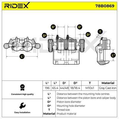 Zacisk Hamulcowy RIDEX 78B0869 78B0869 - foto 6