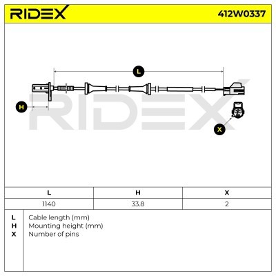 Czujnik ABS RIDEX 412W0337 412W0337 - foto 6