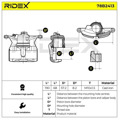 Zacisk Hamulcowy RIDEX 78B2413 78B2413 - foto 3