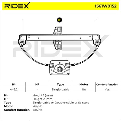 Podnośnik szyby RIDEX 1561W0152 1561W0152 - foto 7
