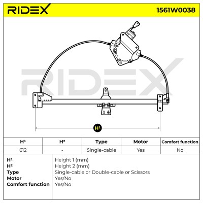 Podnośnik szyby RIDEX 1561W0038 1561W0038 - foto 6