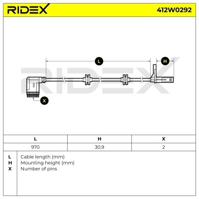 Czujnik ABS RIDEX 412W0292 412W0292 - foto 6