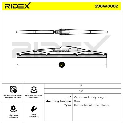 Щетка стеклоочистителя заднего стекла RIDEX 298W0002 298W0002 - foto 4