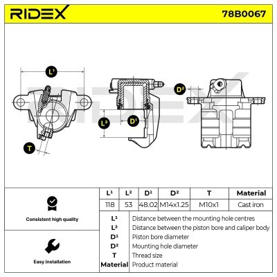 Zacisk Hamulcowy RIDEX 78B0067 78B0067 - foto 5