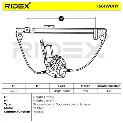 Podnośnik szyby RIDEX 1561W0117 1561W0117 - foto 5