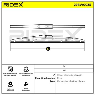 Щетка стеклоочистителя заднего стекла RIDEX 298W0035 298W0035 - foto 7