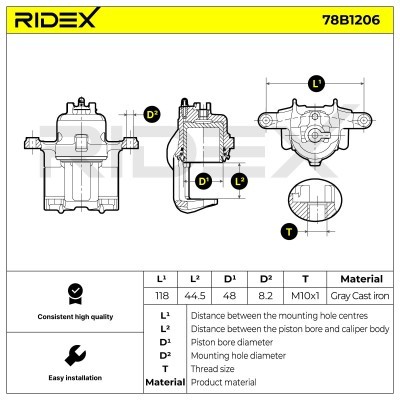 Zacisk Hamulcowy RIDEX 78B1206 78B1206 - foto 6
