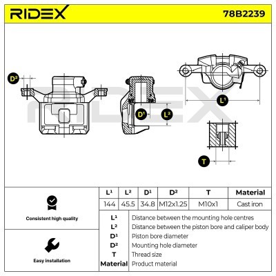 Zacisk Hamulcowy RIDEX 78B2239 78B2239 - foto 2