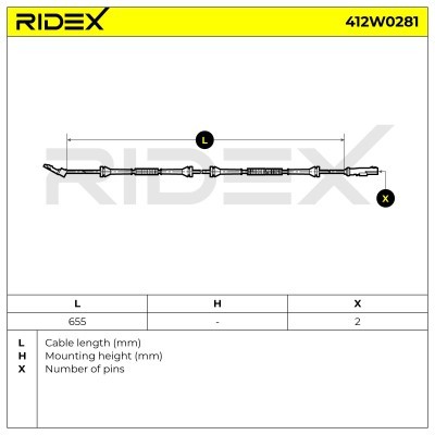 Czujnik ABS RIDEX 412W0281 412W0281 - foto 5