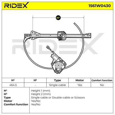 Podnośnik szyby RIDEX 1561W0430 1561W0430 - foto 6