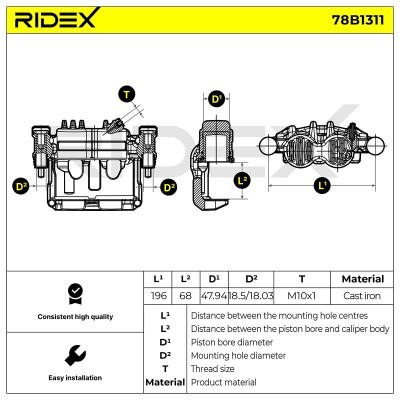 Zacisk Hamulcowy RIDEX 78B1311 78B1311 - foto 6