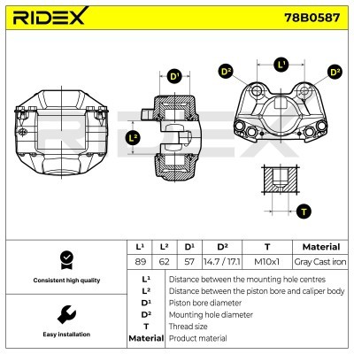 Zacisk Hamulcowy RIDEX 78B0587 78B0587 - foto 6