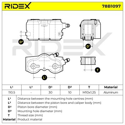 Zacisk Hamulcowy RIDEX 78B1097 78B1097 - foto 7