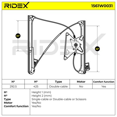 Podnośnik szyby RIDEX 1561W0031 1561W0031 - foto 7
