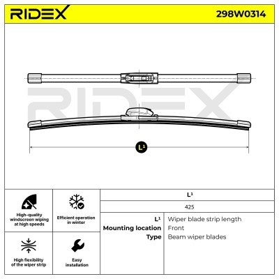 Pióro Wycieraczki RIDEX 298W0314 298W0314 - foto 6