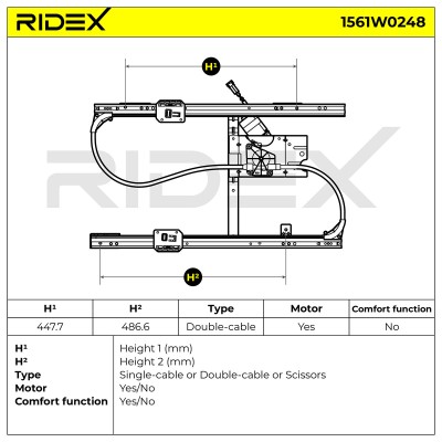 Podnośnik szyby RIDEX 1561W0248 1561W0248 - foto 6