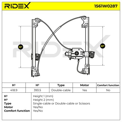 Podnośnik szyby RIDEX 1561W0287 1561W0287 - foto 7