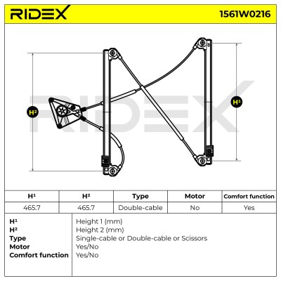 Podnośnik szyby RIDEX 1561W0216 1561W0216 - foto 6