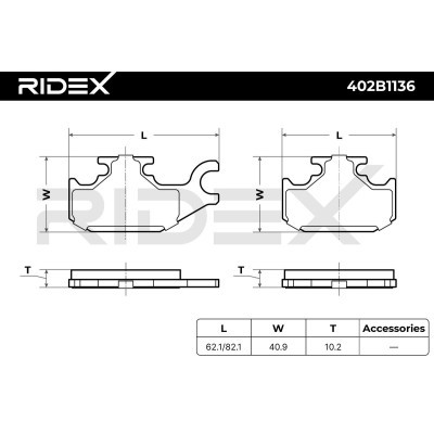 Klocki hamulcowe RIDEX 402B1136 402B1136 - foto 5