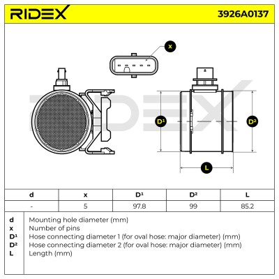 Przepływomierz RIDEX 3926A0137 3926A0137 - foto 6