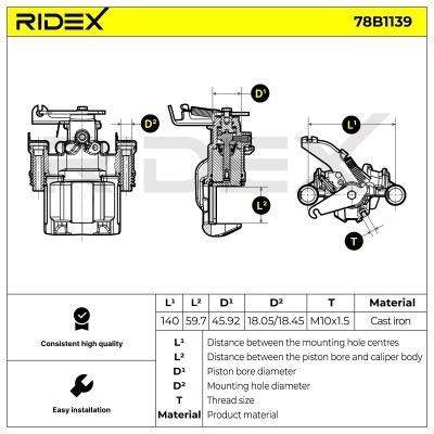 Zacisk Hamulcowy RIDEX 78B1139 78B1139 - foto 6