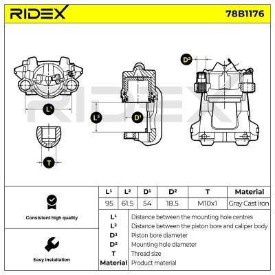 Zacisk Hamulcowy RIDEX 78B1176 78B1176 - foto 5