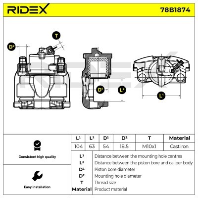Zacisk Hamulcowy RIDEX 78B1874 78B1874 - foto 3