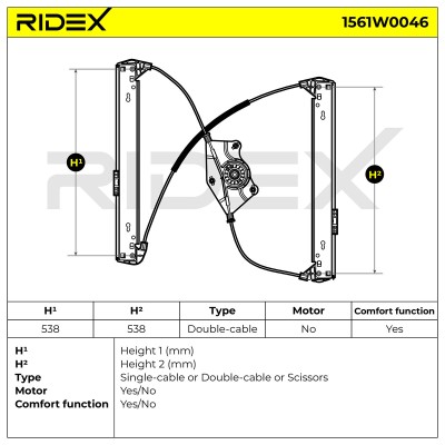 Podnośnik szyby RIDEX 1561W0046 1561W0046 - foto 7