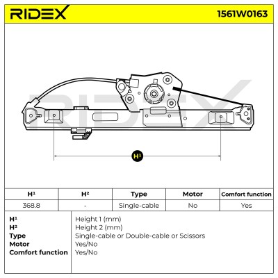 Podnośnik szyby RIDEX 1561W0163 1561W0163 - foto 5