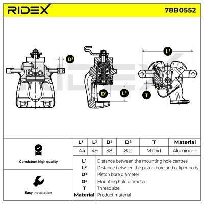 Zacisk Hamulcowy RIDEX 78B0552 78B0552 - foto 5