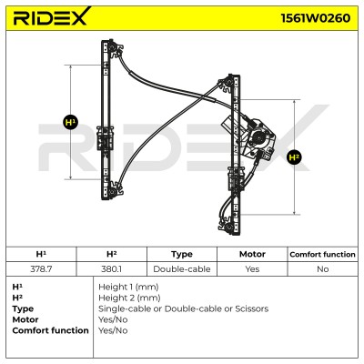 Podnośnik szyby RIDEX 1561W0260 1561W0260 - foto 8