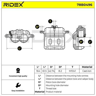 Zacisk Hamulcowy RIDEX 78B0496 78B0496 - foto 6