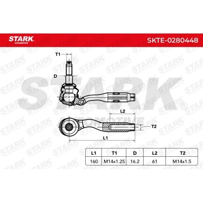 Końcówka drążka kierowniczego Stark SKTE-0280448 SKTE-0280448 - foto 6