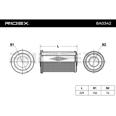 Filtr Powietrza RIDEX 8A0342 8A0342 - foto 4