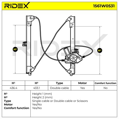 Podnośnik szyby RIDEX 1561W0531 1561W0531 - foto 5